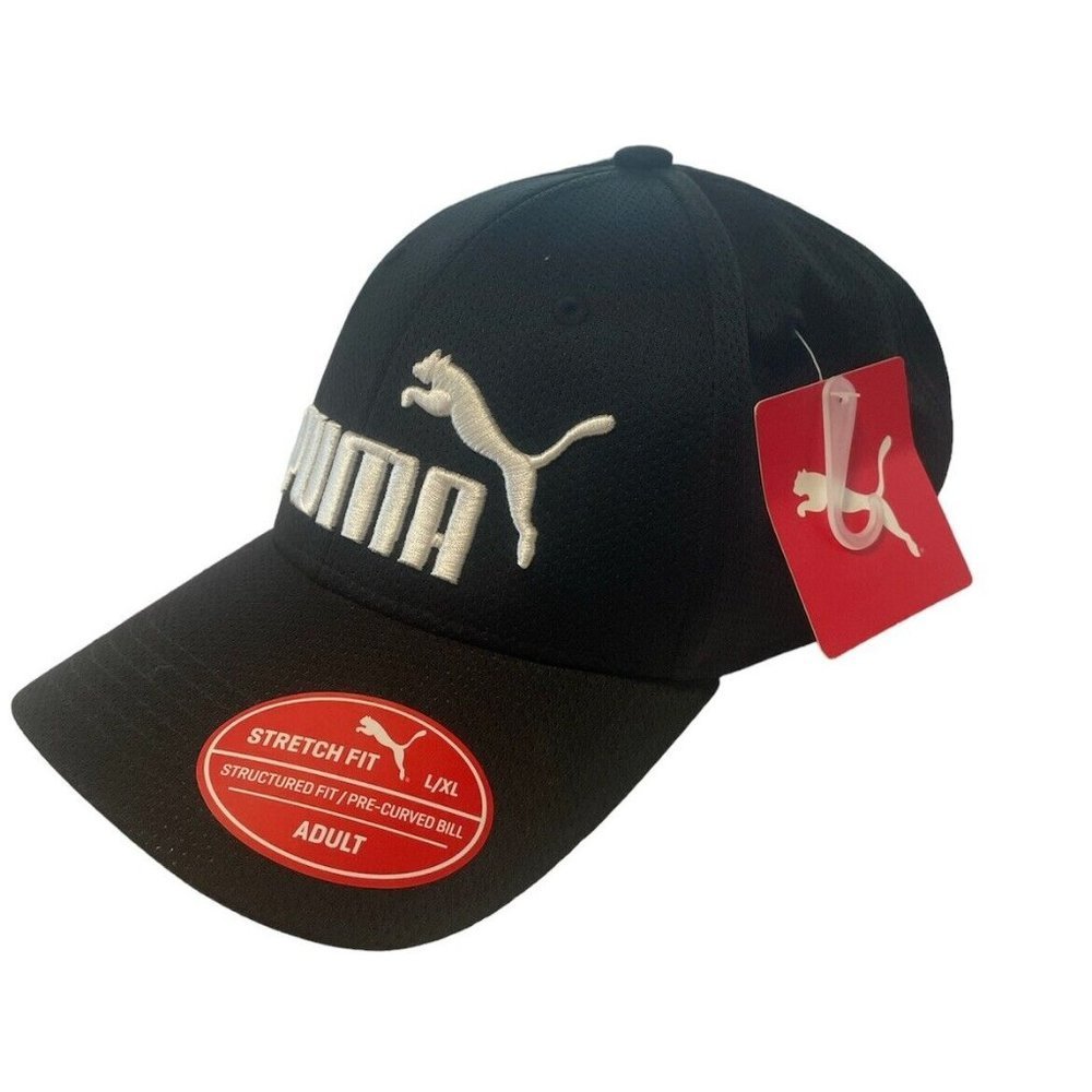 Puma Men Stretch Fit Hat Cap 25560-0121 Black Size Large/XLarge New